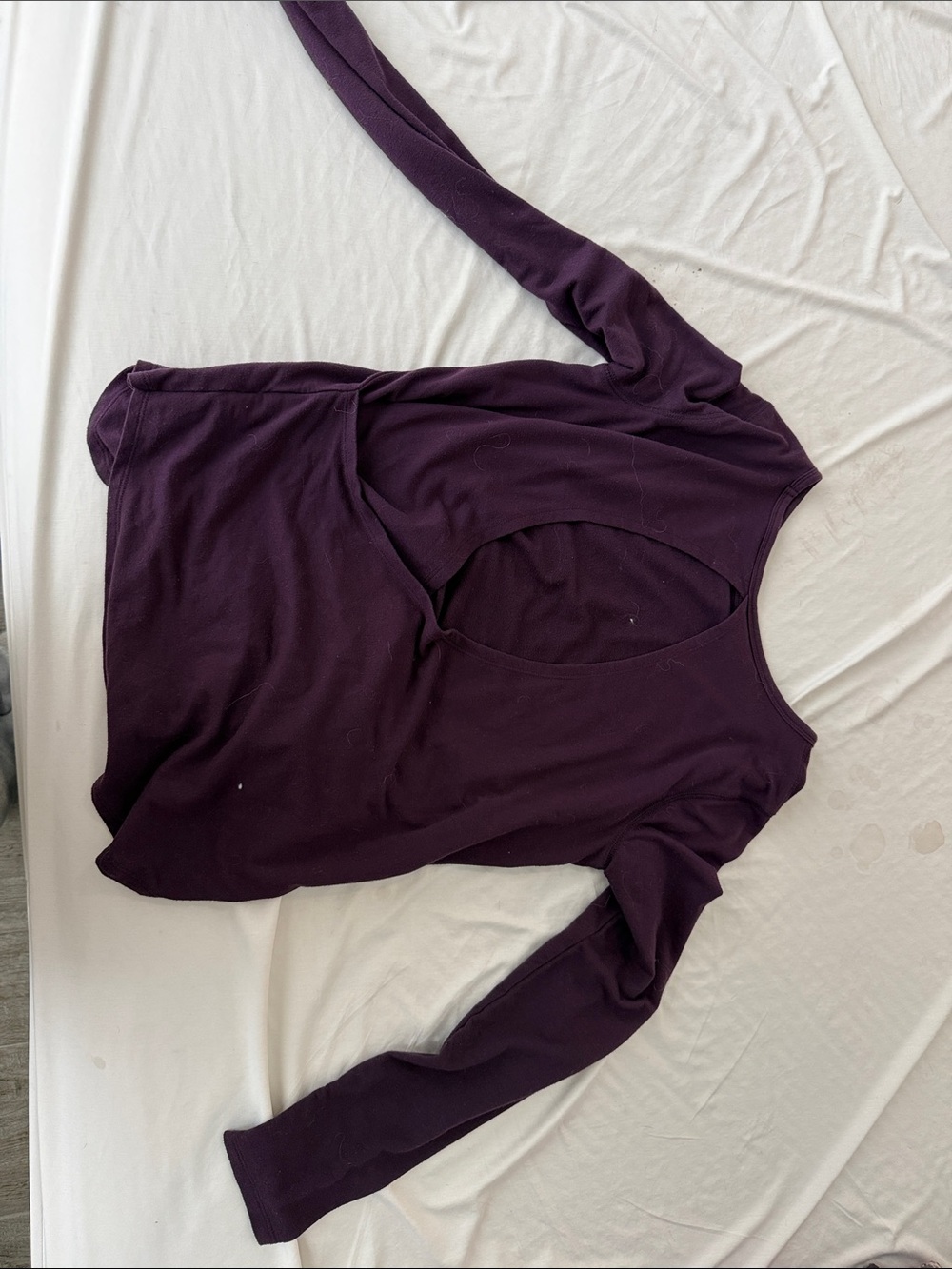 Women's Long Sleeve Scoop Neck Top - Deep Purple